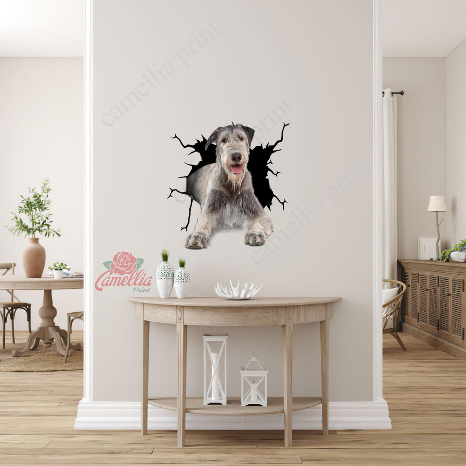 Wolfhound Crack Decal Items Funny Wall Decor Vehicle Decals Gifts For Dogs