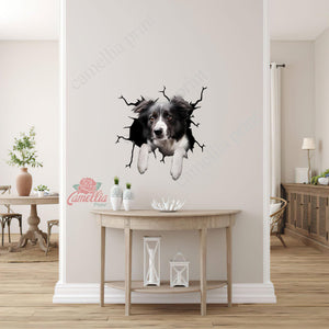Border Collie Crack Head Decal Funny Custom Logo Stickers 10th Anniversary Gift