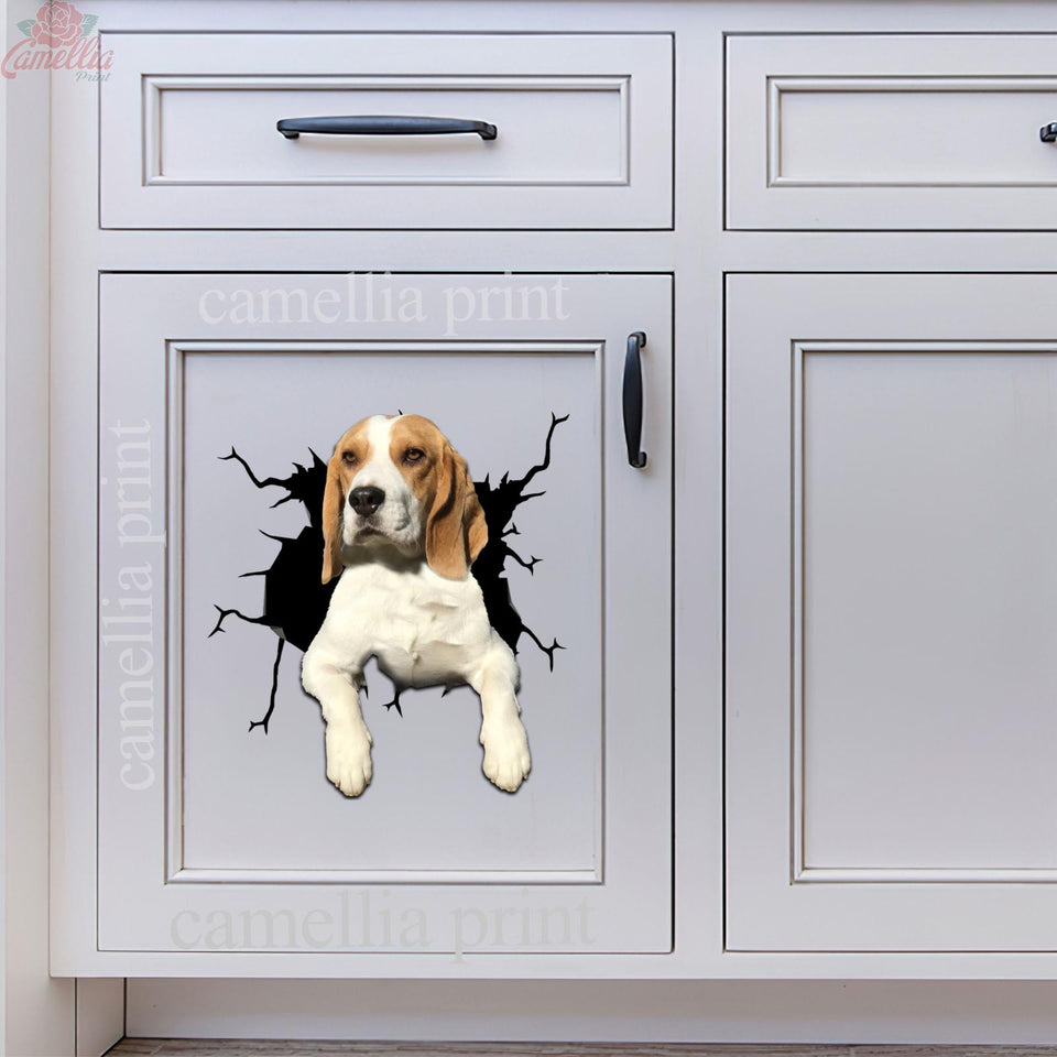 Beagle Crack Sticker Ideas The Cutest Circle Stickers Dog Memorial Gifts