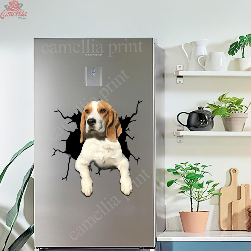 Beagle Crack Sticker Ideas The Cutest Circle Stickers Dog Memorial Gifts