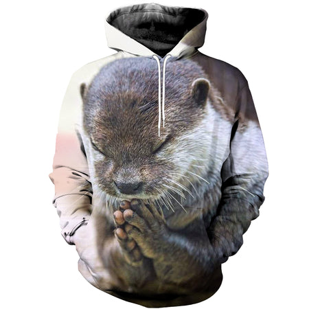 3D Printed Otter Praying Hoodie T-shirt DT290720