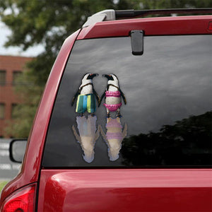 [sk0639-snf-tpa]-summer-penguin-crack-sticker-animals-lover