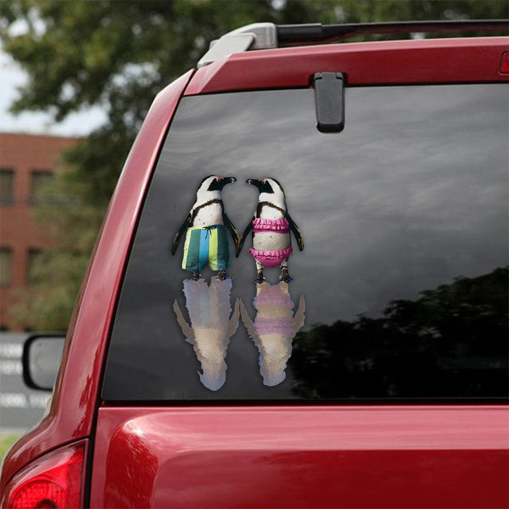 [sk0639-snf-tpa]-summer-penguin-crack-sticker-animals-lover