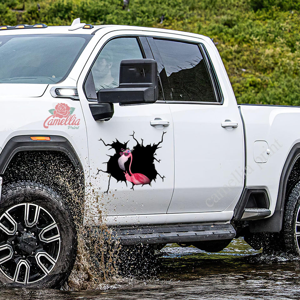 Funny Flamingo Duck Decal Humor Vinyl Stickers For Cars Father's Day Gifts