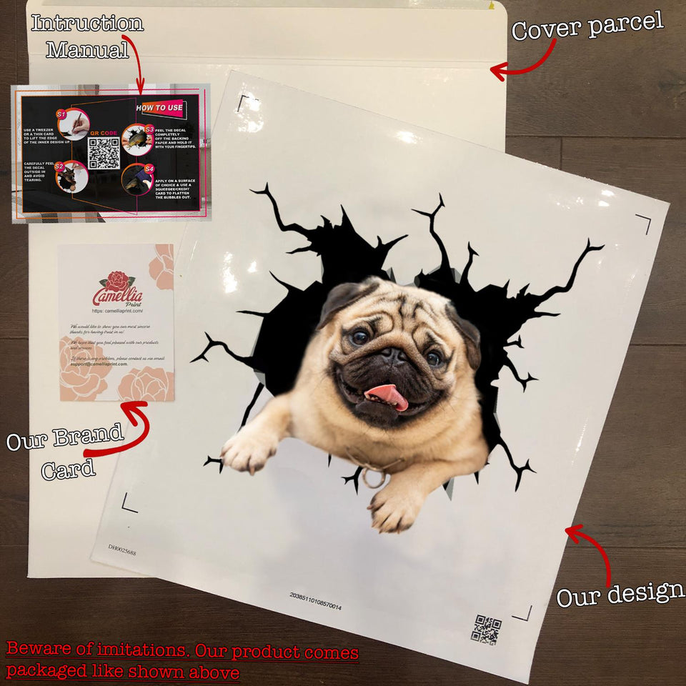 Funny Pug Sticker Emoji Your Cute Jeans Decal Stickers Gifts For Grandpa