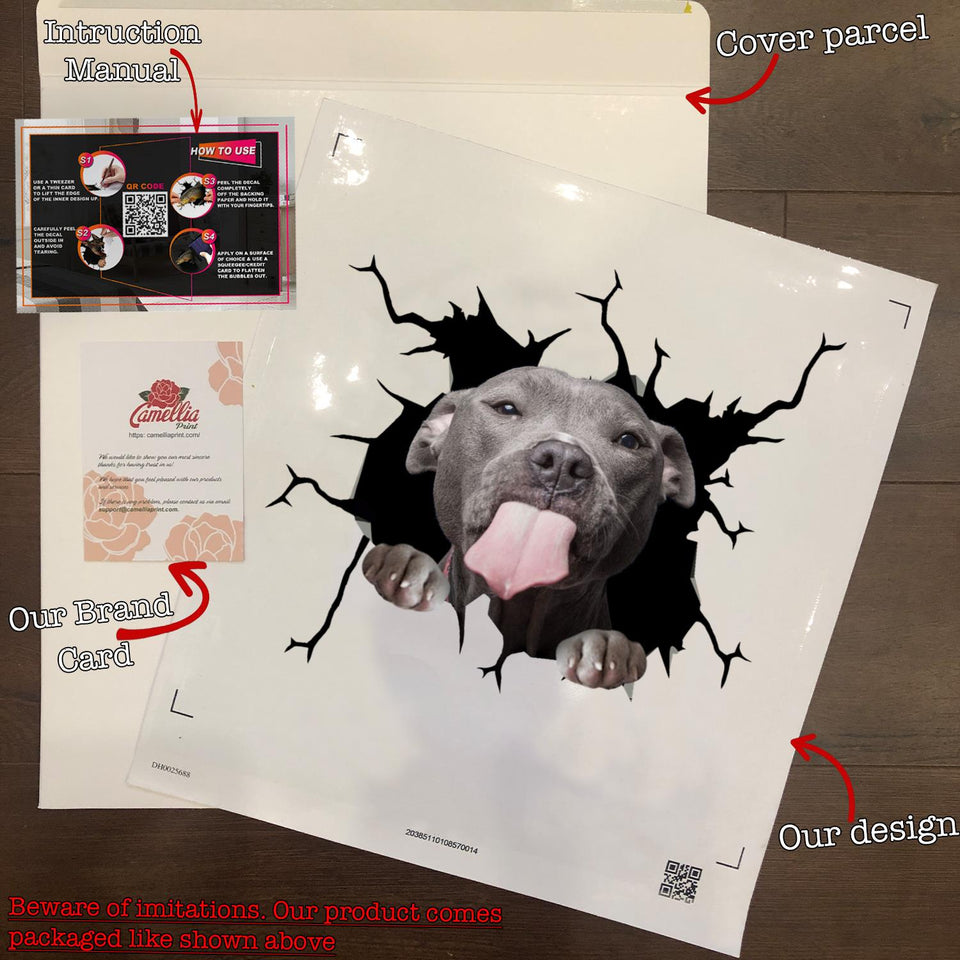 Funny Pitbull Cute Dogs Sticker For Car Pretty Label Paper Christmas Gifts 2022