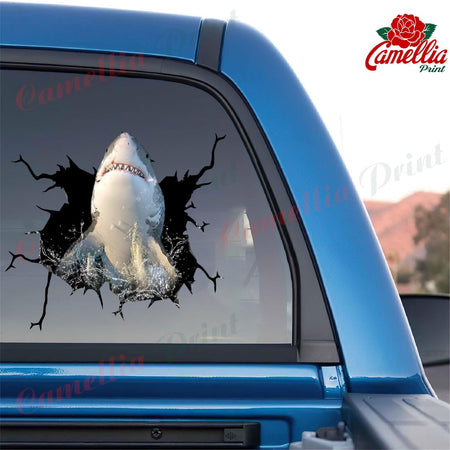 Funny Sharks Crack Animal Sticker Design Your Cute Jeans Vinyl Letter Stickers 15 Year Anniversary Gift