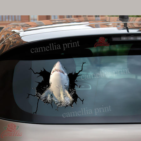 Funny Sharks Crack Animal Sticker Design Your Cute Jeans Vinyl Letter Stickers 15 Year Anniversary Gift