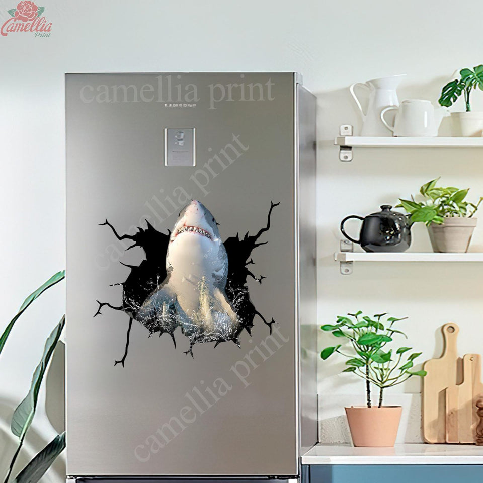 Funny Sharks Crack Animal Sticker Design Your Cute Jeans Vinyl Letter Stickers 15 Year Anniversary Gift