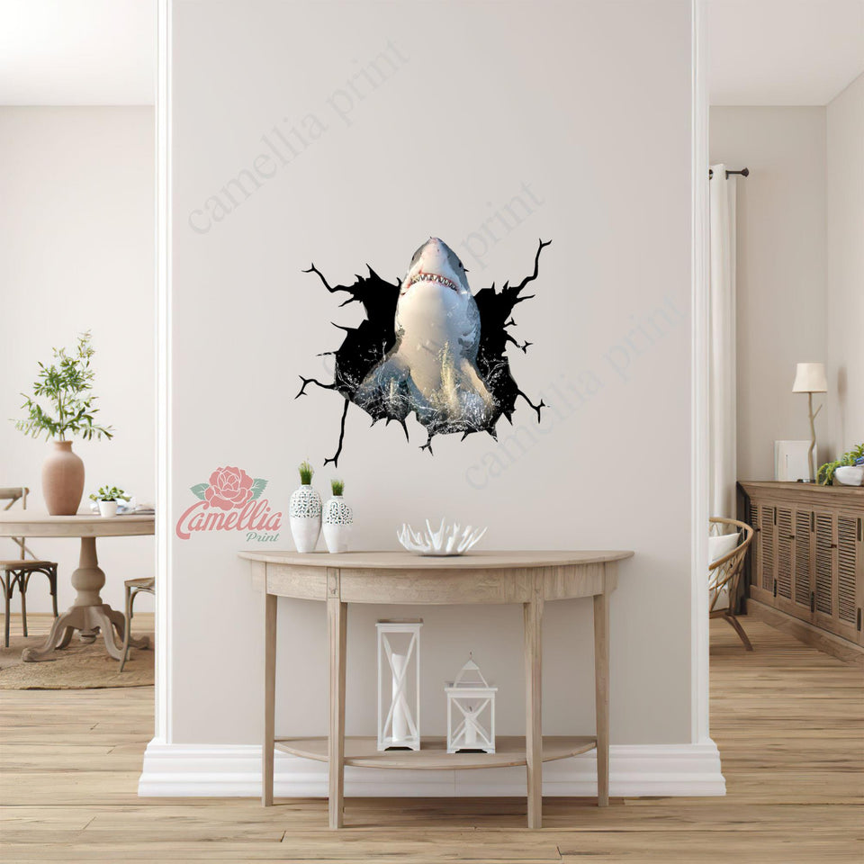 Funny Sharks Crack Animal Sticker Design Your Cute Jeans Vinyl Letter Stickers 15 Year Anniversary Gift