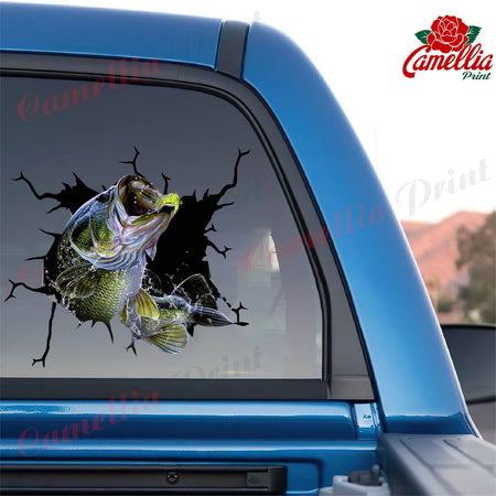 Bass Fishing Crack Duck Decal Kawaii Laptop Decals Anniversary Gifts For Parents