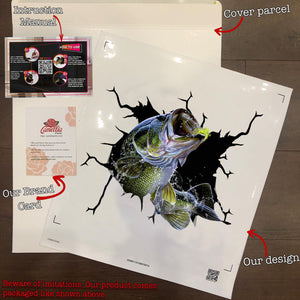 Bass Fishing Crack Duck Decal Kawaii Laptop Decals Anniversary Gifts For Parents