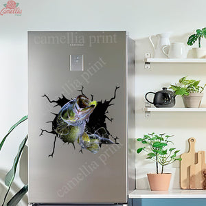 Bass Fishing Crack Duck Decal Kawaii Laptop Decals Anniversary Gifts For Parents