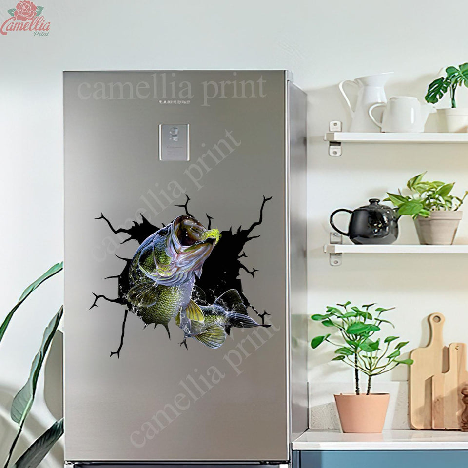 Bass Fishing Crack Duck Decal Kawaii Laptop Decals Anniversary Gifts For Parents