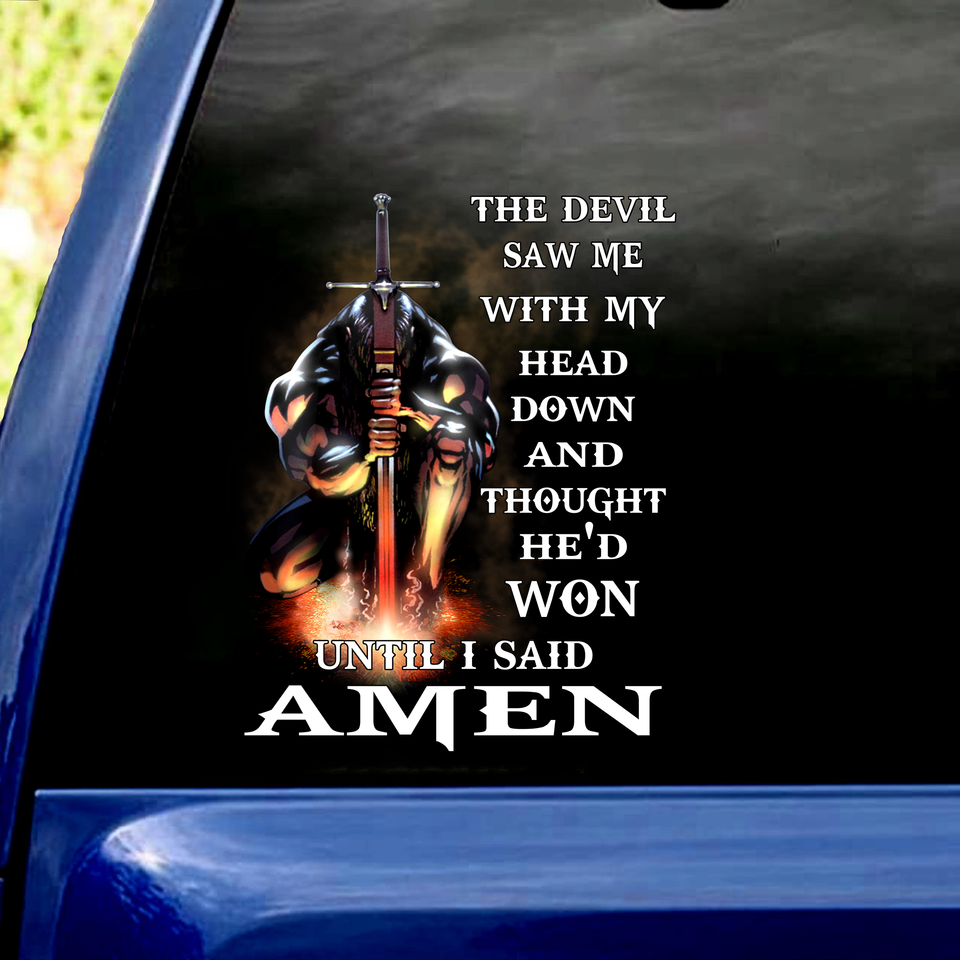 [sk0418-snf-PTD] I said Amen Car Sticker - Camellia Print