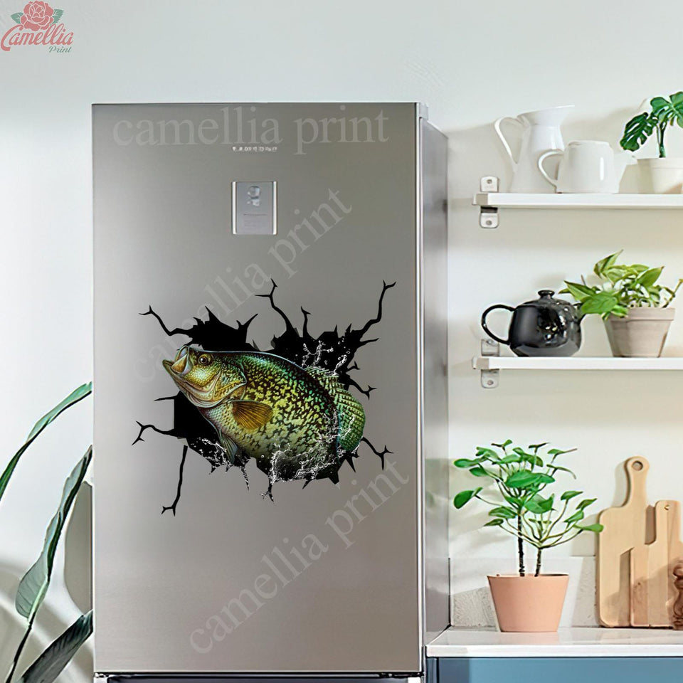 Cappie Fishing Crack Sticker Kawaii Cuteness Overloaded Friendship Stickers Housewarming Gift Ideas