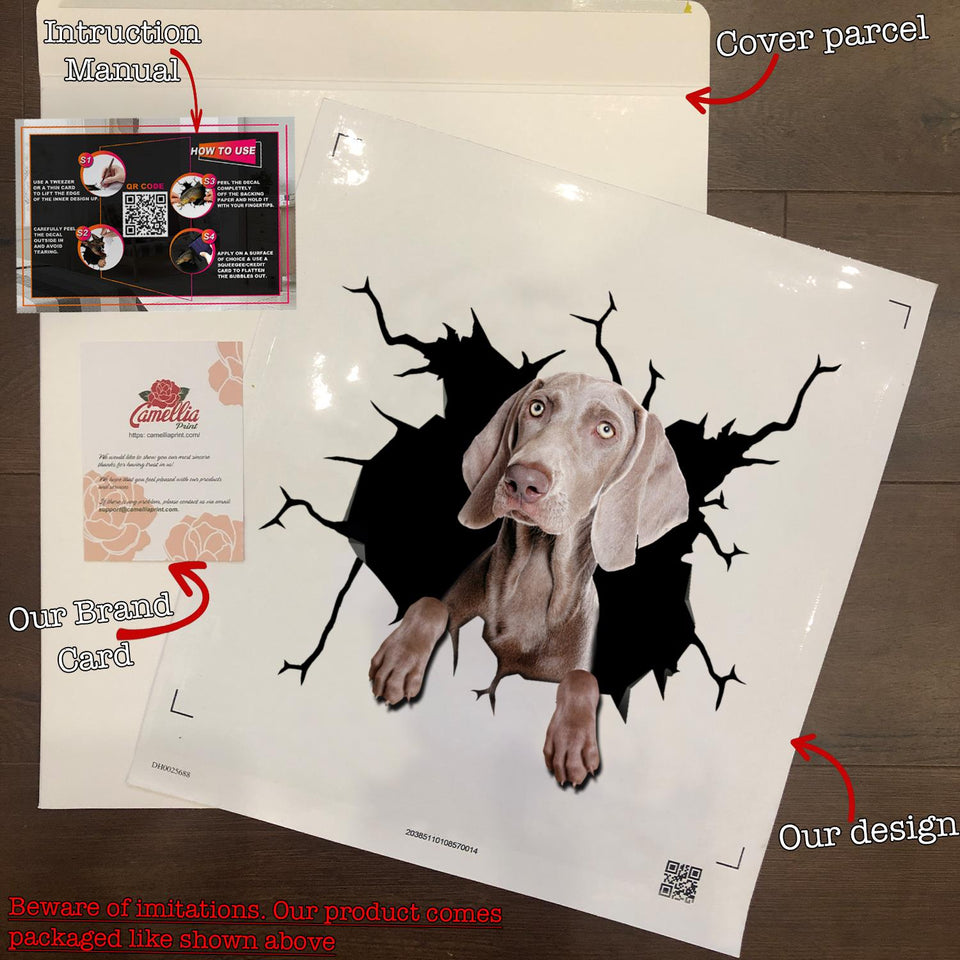 Weimaraner Crack Sticker Emoji Funny Pictures Name Tag Stickers Wedding Gifts
