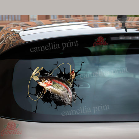 Salmon Crack Sticker For Back Window Wiper Be Cute Car Window Decals Fathers Day Crafts