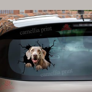 Weimaraners Crack Car Decal Custom The Cutest Computer Stickers Good Gifts For Dad
