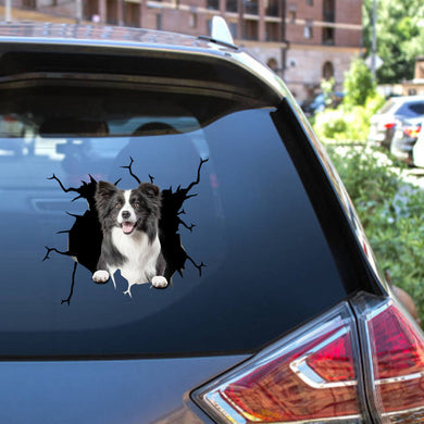 Border Collie Crack Sticker For Back Window Wiper Nice Window Decals Valentines Day Gifts