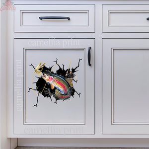 Rainbow Trout Men Crack Sticker Design Funny Vinyl Car Decals Custom Vinyl Stickers Christmas Gifts For Mom