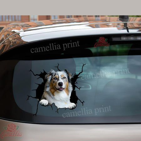 Australian Shepherd Crack Decal Car Corny Jokes Vehicle Decals Gifts For New Moms
