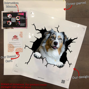 Australian Shepherd Crack Decal Car Corny Jokes Vehicle Decals Gifts For New Moms