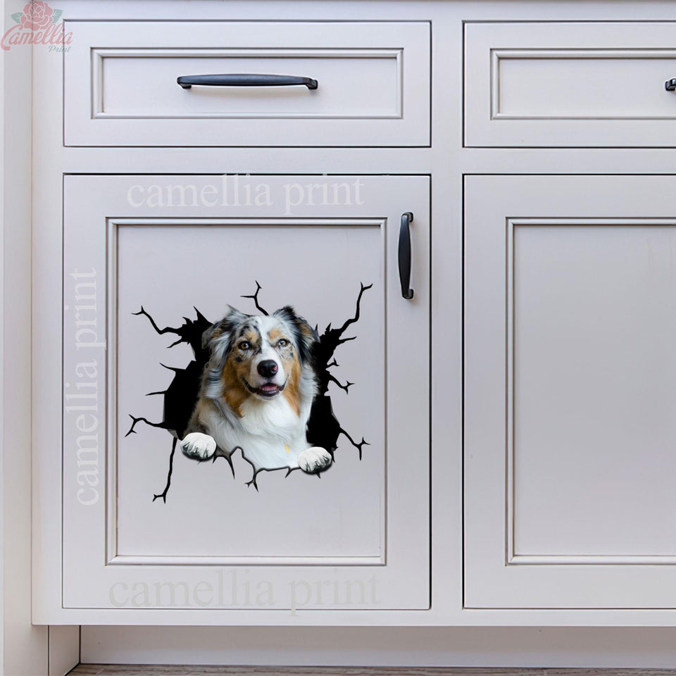 Australian Shepherd Crack Decal Car Corny Jokes Vehicle Decals Gifts For New Moms
