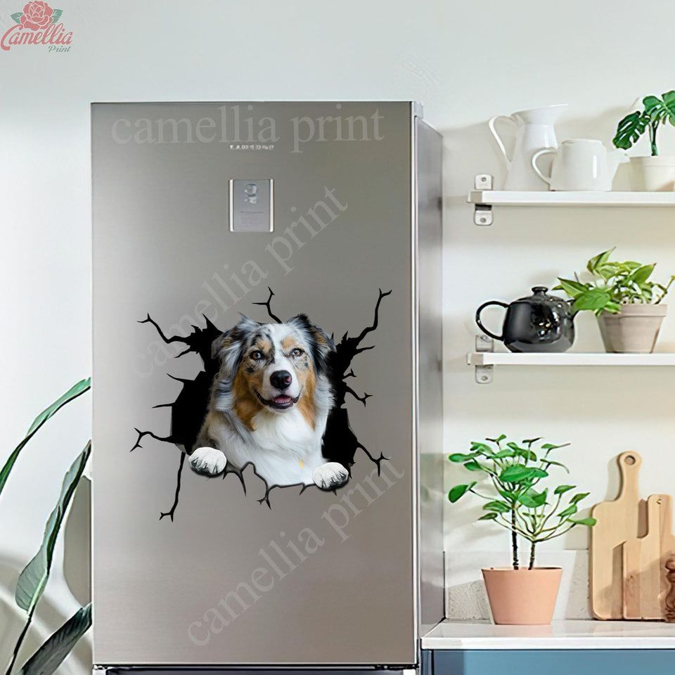 Australian Shepherd Crack Decal Car Corny Jokes Vehicle Decals Gifts For New Moms