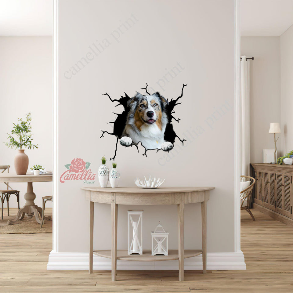 Australian Shepherd Crack Decal Car Corny Jokes Vehicle Decals Gifts For New Moms