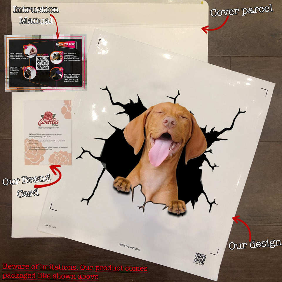 Vizsla Crack Stickers Custom Your Cute Dot Stickers Best Mother's Day Gifts 2021
