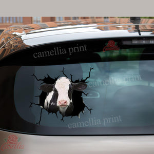 Dairy Cow Crack Decals For Cars Cuteness Overloaded Logo Stickers Sympathy Gifts