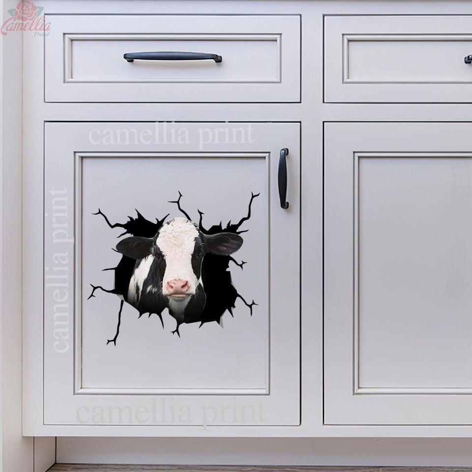Dairy Cow Crack Decals For Cars Cuteness Overloaded Logo Stickers Sympathy Gifts