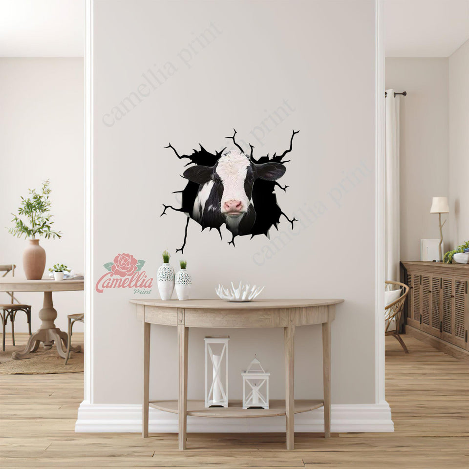 Dairy Cow Crack Decals For Cars Cuteness Overloaded Logo Stickers Sympathy Gifts