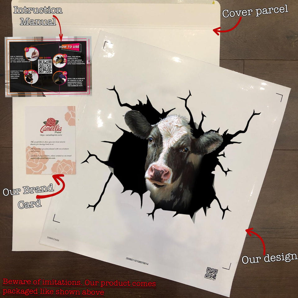 Dairy Cow Crack Duck Decal Funny Art Stickers Gifts For Grandma