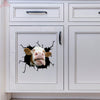Cow Crack Sticker Car Window Fun Small Stickers White Elephant Gift