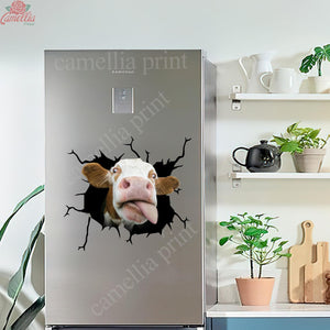 Cow Crack Sticker Car Window Fun Small Stickers White Elephant Gift