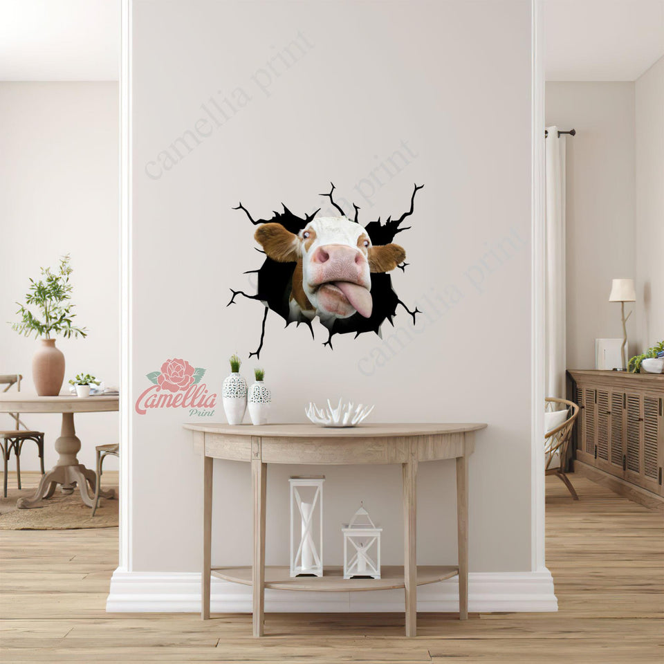 Cow Crack Sticker Car Window Fun Small Stickers White Elephant Gift