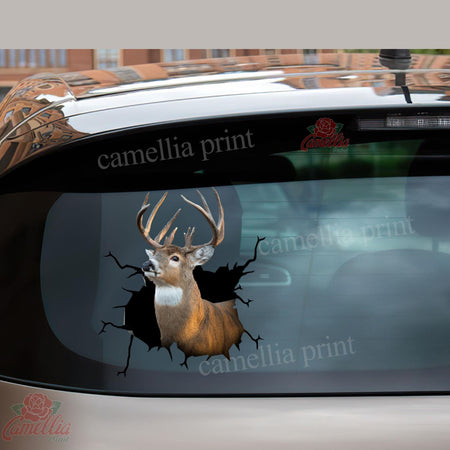 White Tail Deer Crack Sticker Box Nice Window Stickers Gifts For Mom