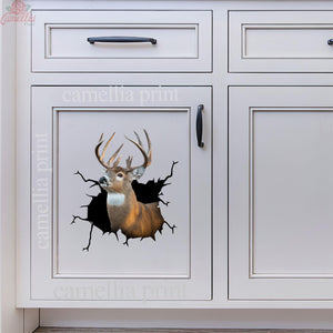 White Tail Deer Crack Sticker Box Nice Window Stickers Gifts For Mom