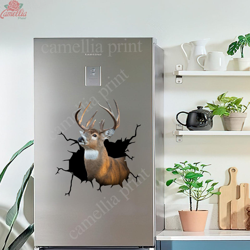 White Tail Deer Crack Sticker Box Nice Window Stickers Gifts For Mom