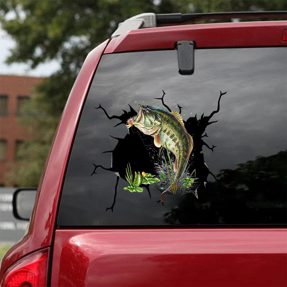 [sk0782-snf-ptd]-bass-fishing-crack-car-sticker-fishing-lover