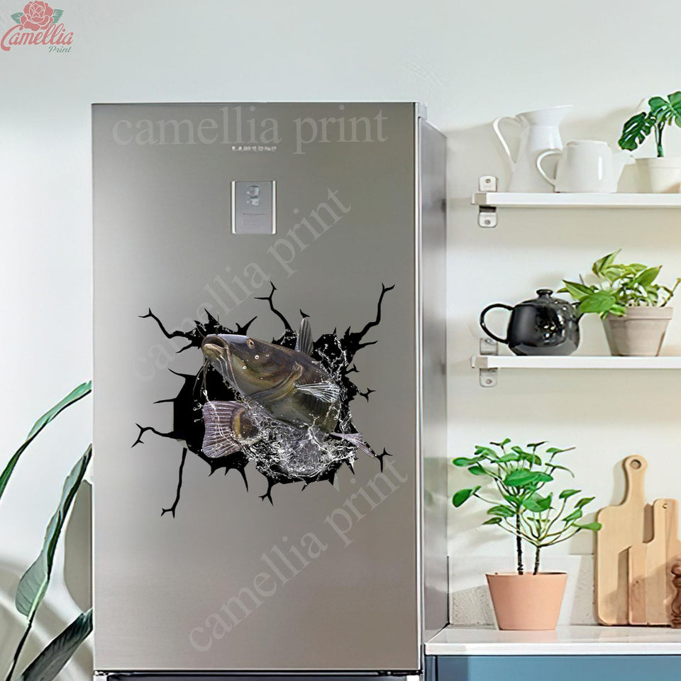 Catfish Fishing Crack Dad Decal Cool Removable Stickers Mother's Day Gifts From Daughter