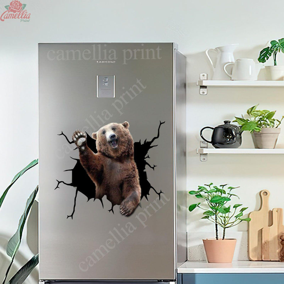 Bear Crack Stickers For Scrapbooking Cool Custom Vinyl Stickers Gifts For Friends Birthday