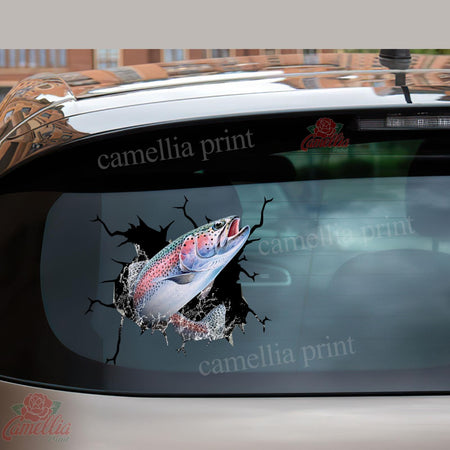 Trout Fishing Crack Sticker Emoji Pretty Water Bottle Labels Couple Gift Ideas