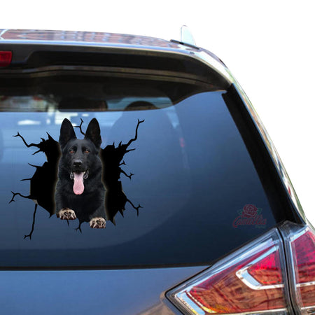 Black German Shepherd Crack Decals For Windows Funny Pictures Custom Sticker Maker Christmas Gift Ideas For Mom