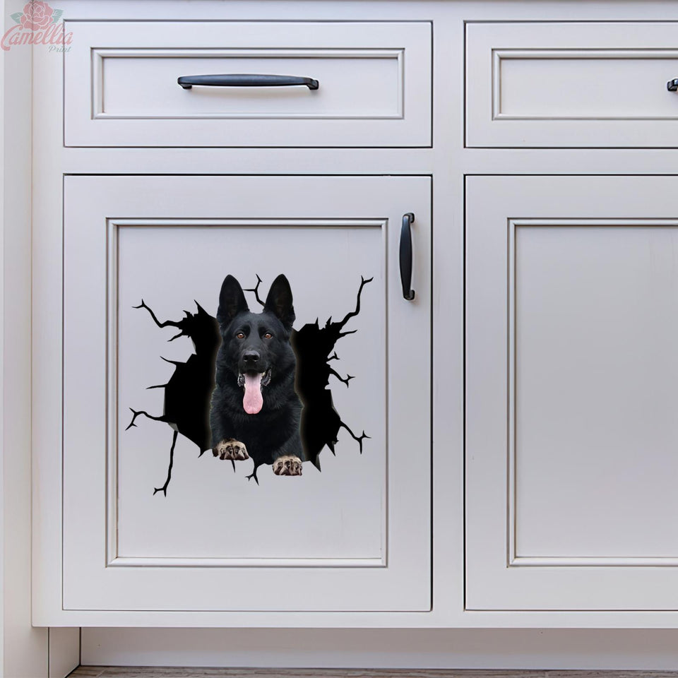 Black German Shepherd Crack Decals For Windows Funny Pictures Custom Sticker Maker Christmas Gift Ideas For Mom