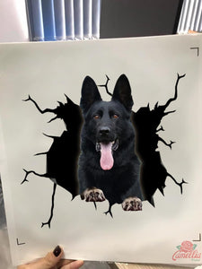 Black German Shepherd Crack Decals For Windows Funny Pictures Custom Sticker Maker Christmas Gift Ideas For Mom