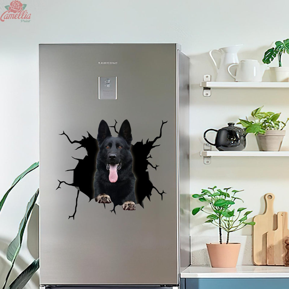 Black German Shepherd Crack Decals For Windows Funny Pictures Custom Sticker Maker Christmas Gift Ideas For Mom