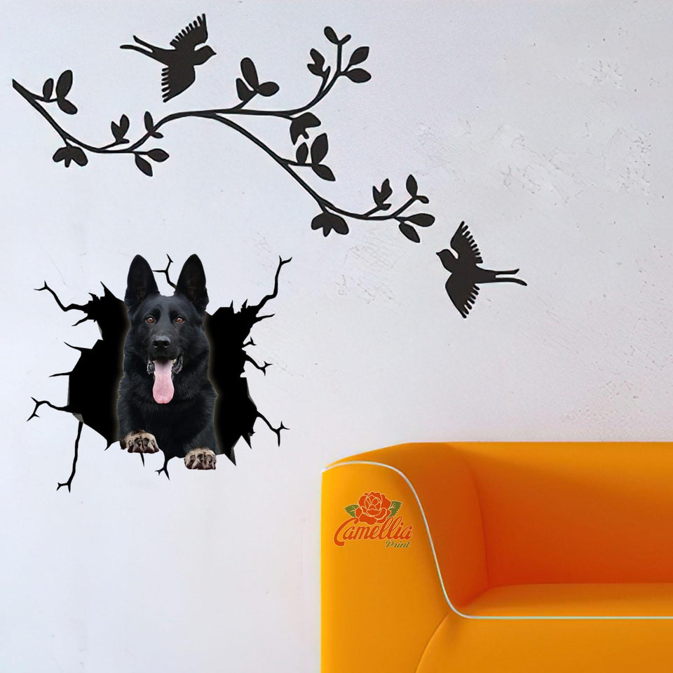 Black German Shepherd Crack Decals For Windows Funny Pictures Custom Sticker Maker Christmas Gift Ideas For Mom
